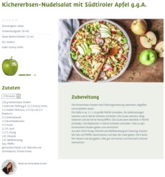 Rezept: Kichererbsen Nudelsalat mit Südtiroler Apfel g.g.A.