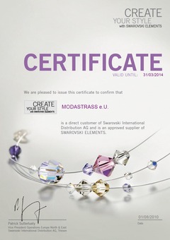 Swarovski® Elements Zertifikat