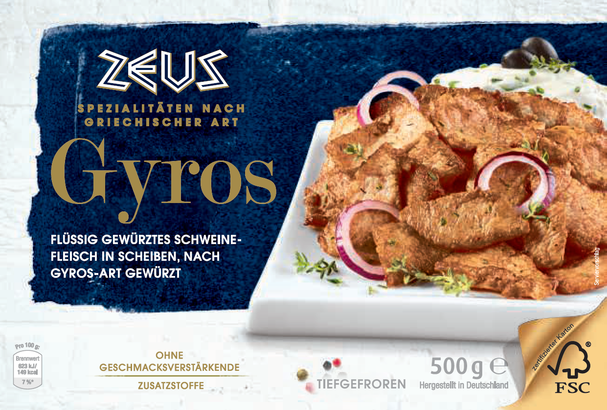 Zeus Gyros (500 grams) Tillman\'s Convenience GmbH Pork - Prepared/Processed  Food / Beverage / Tobacco Meat/Poultry/Sausages Meat/Poultry -  Prepared/Processed · mynetfair