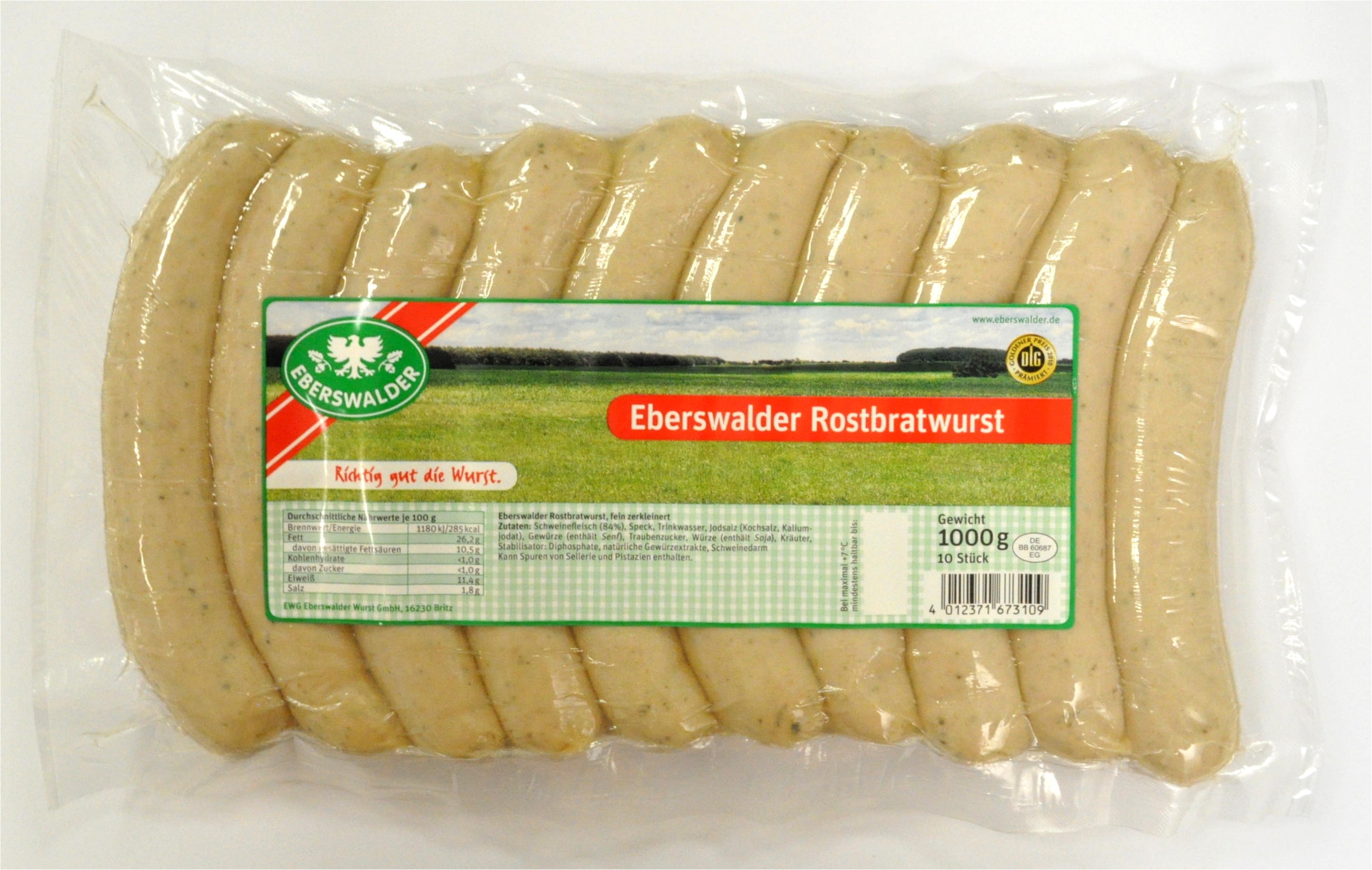 Original Eberswalder Rostbratwurst (10 x 100 grams) EWG Eberswalder