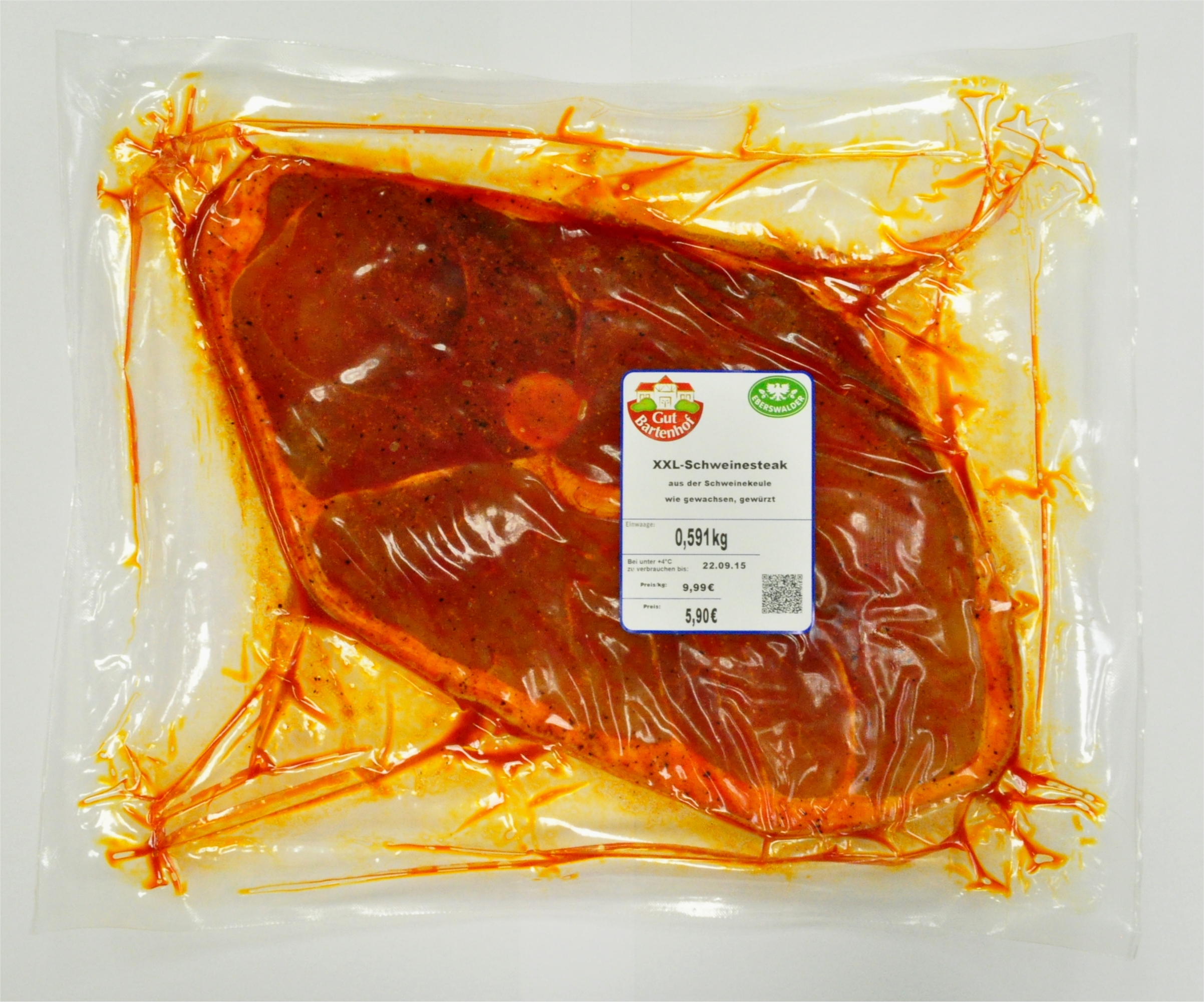 Getränke Wurst XXL-Schweinesteak verarbeitet Fleisch und Gramm) GmbH Geflügel verarbeitet Schwein / (ca. Lebensmittel / Fleisch Geflügel Tabakwaren Eberswalder - EFG / 900 mynetfair · - Fleisch /
