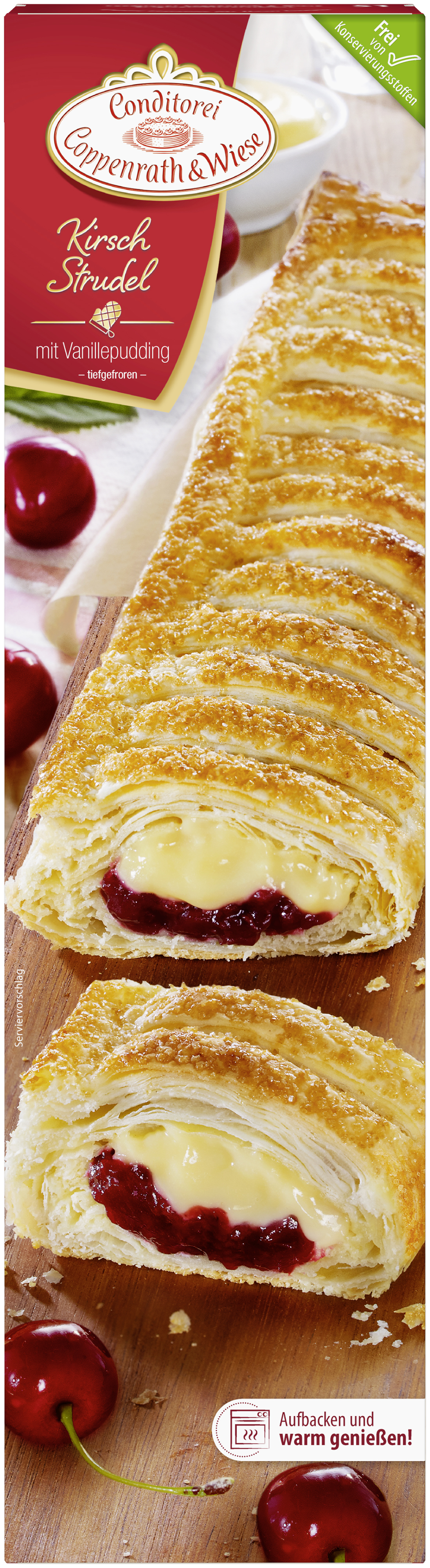 Kirsch-Strudel mit Vanillepudding (600 Bakery Bread / mynetfair / Food Tobacco Products Sweet / Bakery · Products KG Wiese Conditorei & grams) Coppenrath Beverage
