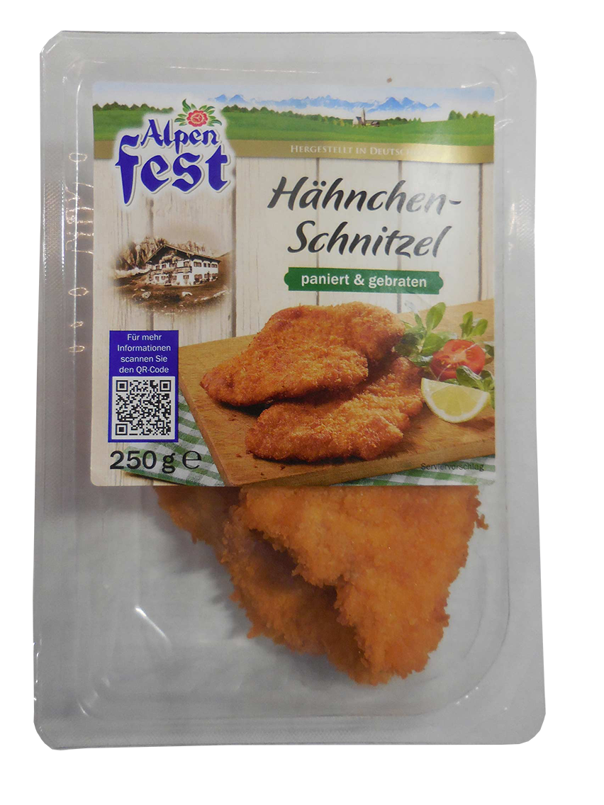 Hähnchen-Schnitzel (250 Gramm) Höhenrainer Delikatessen GmbH Huhn -  verarbeitet Lebensmittel / Getränke / Tabakwaren Fleisch / Wurst / Geflügel  Fleisch und Geflügel - verarbeitet · mynetfair