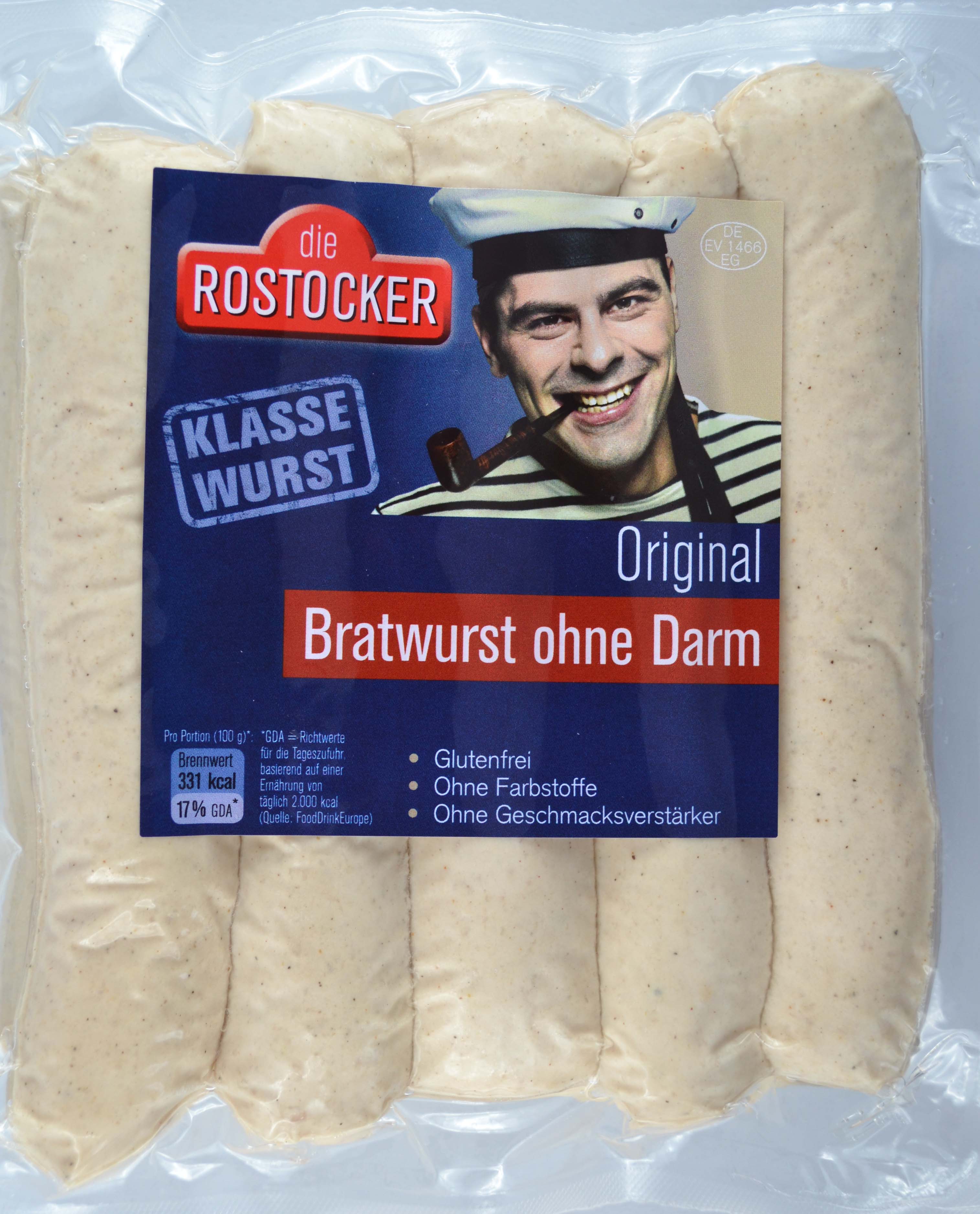 Bratwurst ohne Darm (800 Gramm) Die Rostocker Wurst und Schinkenspezialitäten GmbH Verschiedene