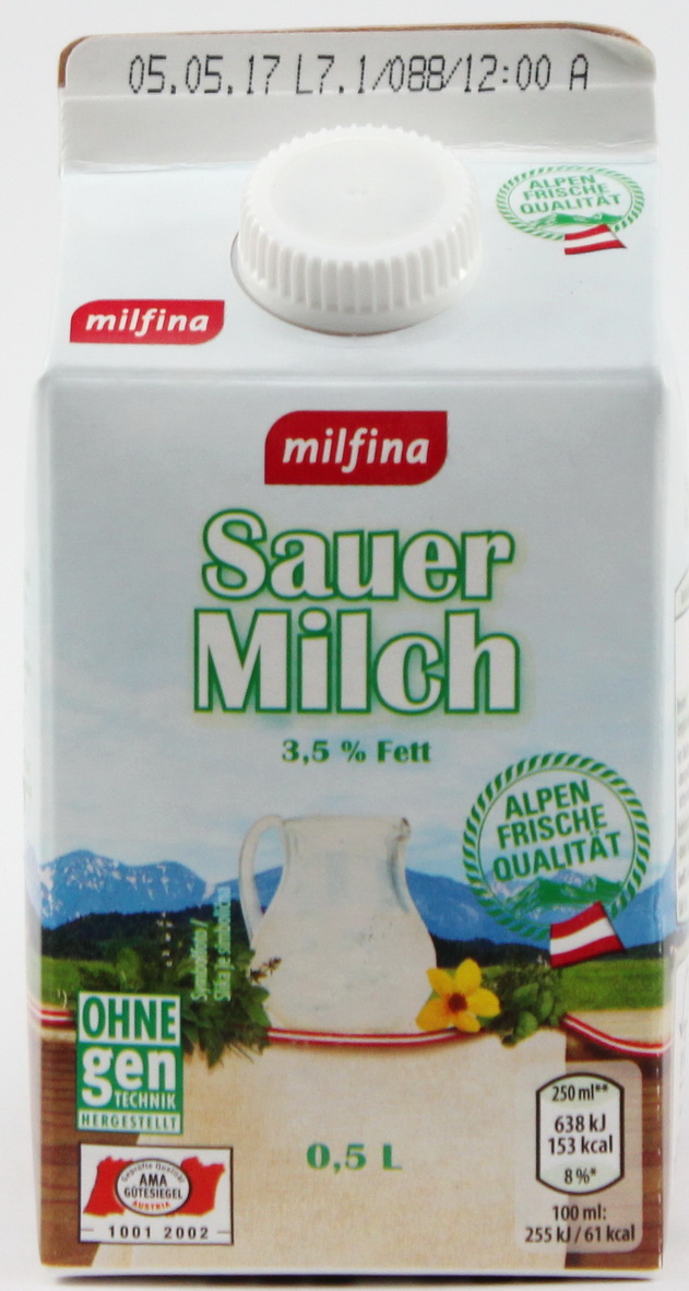 Sauermilch 3 5 Ohne Gentechnik 500 Milliliter Hofer Oesterreich Mynetfair