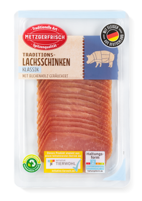 Metzgerfrisch (Lidl) · Lachsschinken geräuchert (60 Gramm) The Family  Butchers Germany GmbH - Produktionsstätten TFB Nortrup Wurst aus  Schweinefleisch Lebensmittel / Getränke / Tabakwaren Fleisch / Wurst /  Geflügel Wurstwaren · mynetfair