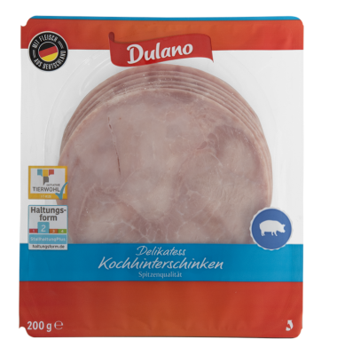 Dulano (Lidl) · Delikatess-Kochhinterschinken (200 Gramm) Gustoland GmbH  Wurst aus Schweinefleisch Lebensmittel / Getränke / Tabakwaren Fleisch /  Wurst / Geflügel Wurstwaren · mynetfair