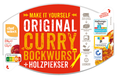 Snacker Fertiggerichte - Curry Bockwurst 220g (220 grams) Sutter GmbH Pork  Sausages - Prepared/Processed Food / Beverage / Tobacco  Meat/Poultry/Sausages Meat/Poultry Sausages - Prepared/Processed · mynetfair | 