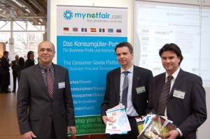 (v.l.) Bernhard Delakowitz (Geschäftsbereichsleiter Markant), Rüdiger Gollücke (Vorstand mynetfair AG), Harry Lietzenmayer (GF B&L MedienGesellschft)